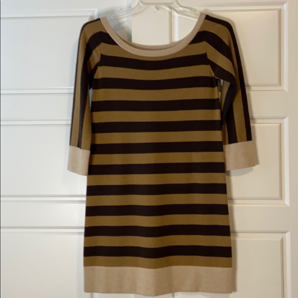 Juicy Couture cashmere sweater dress brown stripe